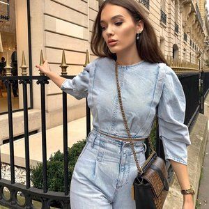 ZARA SS20 VOLUMINOUS DENIM TOP